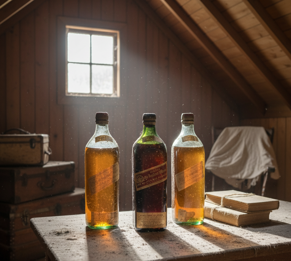 Historic whisky bottles from 1833